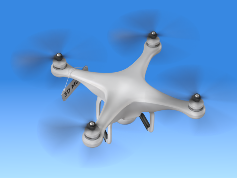 Flying Drone Animation 3D Model