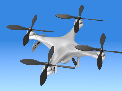 Flying Drone Animation 3D Model