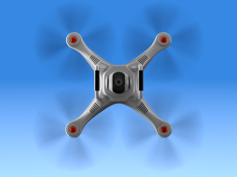 Flying Drone Animation 3D Model