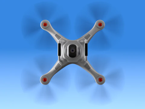 Flying Drone Animation 3D Model