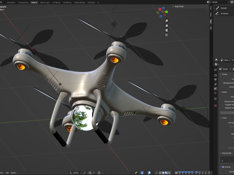 Flying Drone Animation 3D Model