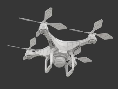 Flying Drone Animation 3D Model