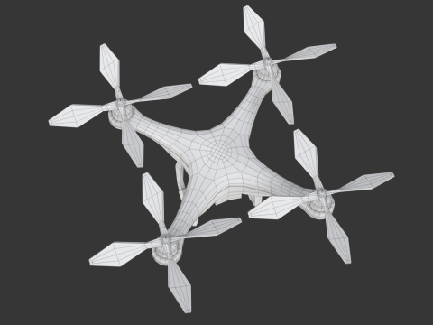 Flying Drone Animation 3D Model