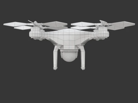 Flying Drone Animation 3D Model