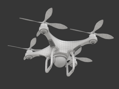 Flying Drone Animation 3D Model