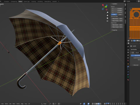 Simple umbrella opening animation 3D Model