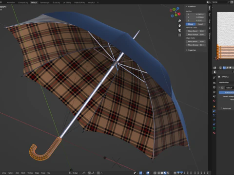 Simple umbrella opening animation 3D Model