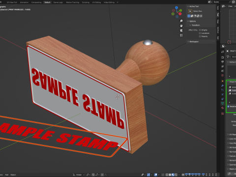Adaptable Rubber Stamp Modello 3D
