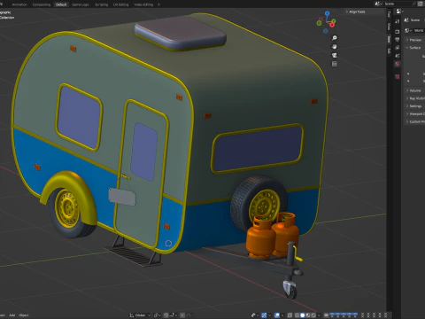 캠핑카 3D 모델