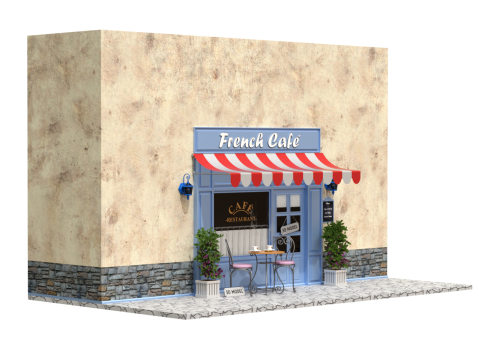 French Sidewalk Cafe 3D 模型