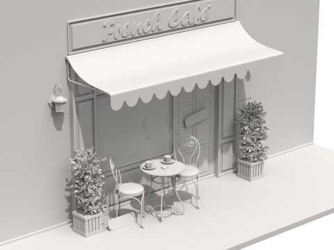 French Sidewalk Cafe 3D 模型