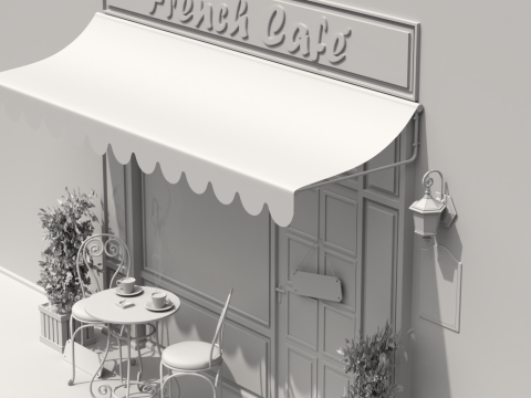 French Sidewalk Cafe 3D 模型