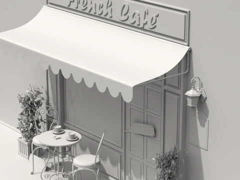 French Sidewalk Cafe 3D Model