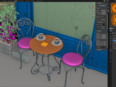 French Sidewalk Cafe 3D 模型