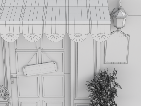 French Sidewalk Cafe 3D 模型