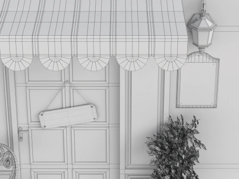 French Sidewalk Cafe 3D Model