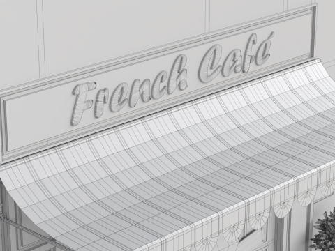 French Sidewalk Cafe 3D 模型