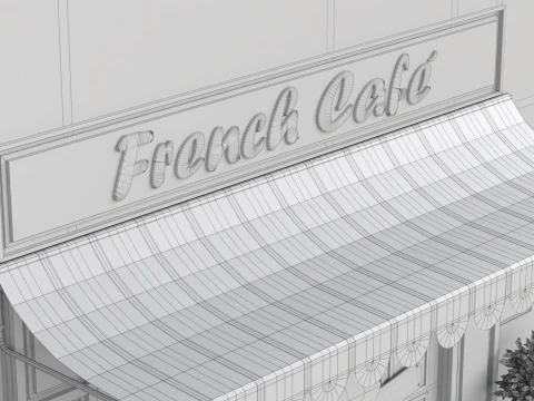 French Sidewalk Cafe 3D Model
