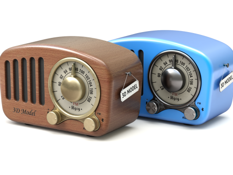 Retro Style Mini Radio 3D Модель