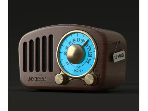 Retro Style Mini Radio 3D Модель