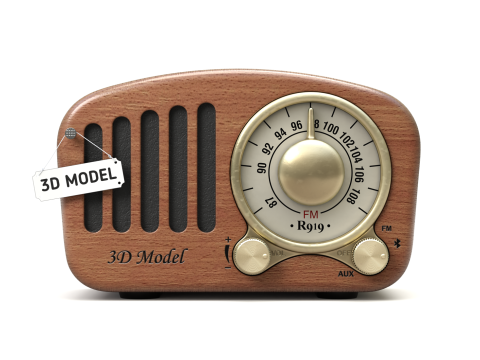 Retro Style Mini Radio 3D Модель