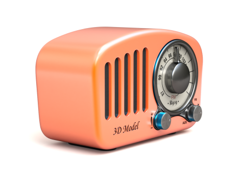Retro Style Mini Radio 3D Модель