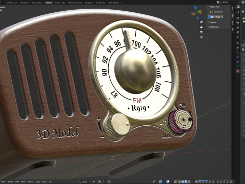 Retro Style Mini Radio 3D Модель