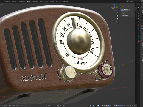 Retro Style Mini Radio 3D Model