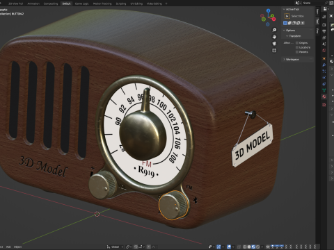 Retro Style Mini Radio 3D Модель