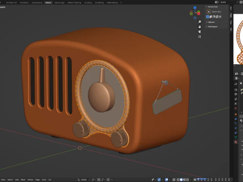Retro Style Mini Radio 3D Model