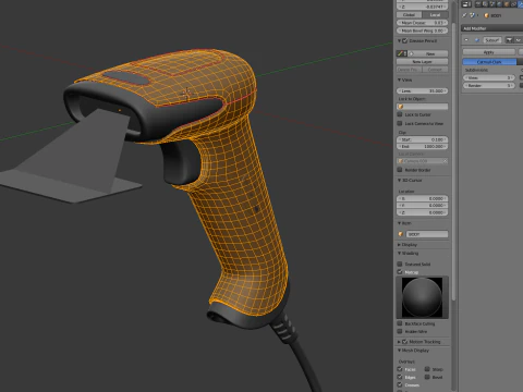 Lettore di codici a barre Modello 3D