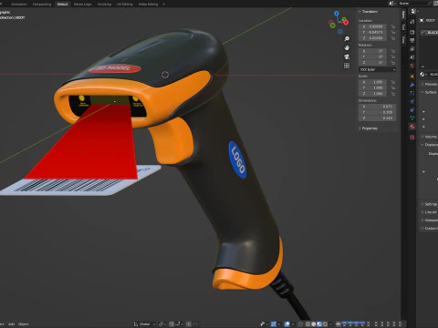 Lettore di codici a barre Modello 3D