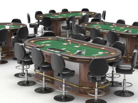 Набір столів для покеру 3D Модель