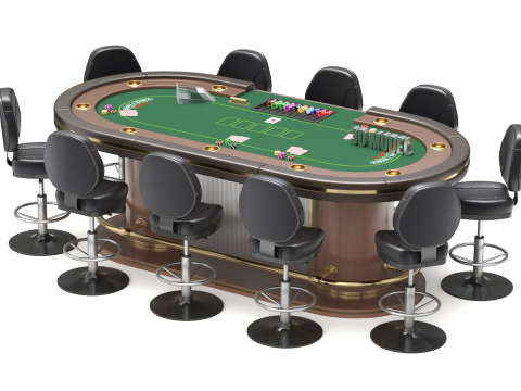 Poker Table Set 3D 模型