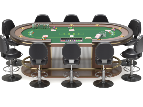 Poker Table Set 3D 模型