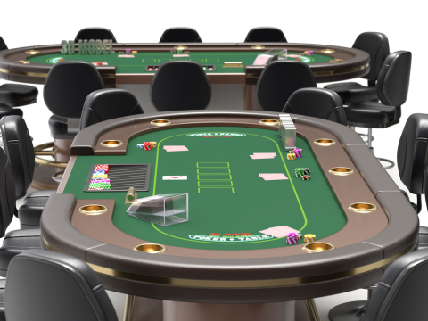 Poker Table Set 3D 模型