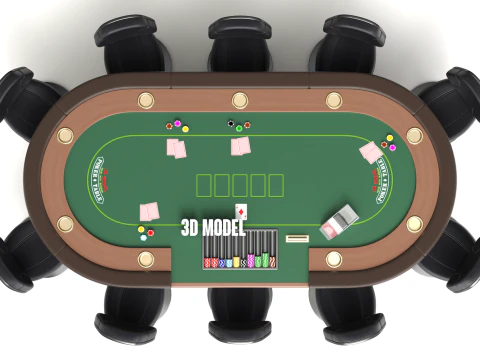 Набір столів для покеру 3D Модель