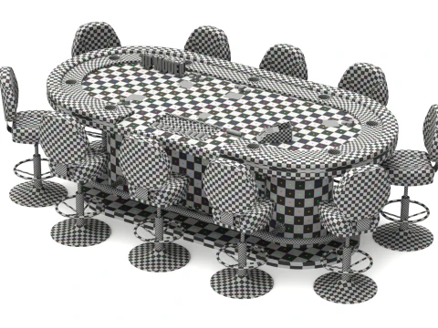 Набір столів для покеру 3D Модель