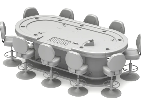 Набір столів для покеру 3D Модель