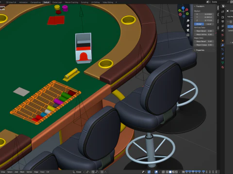 Набір столів для покеру 3D Модель