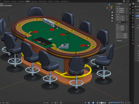 Набір столів для покеру 3D Модель