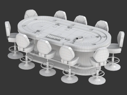 Набір столів для покеру 3D Модель