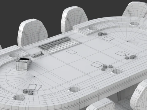 Набір столів для покеру 3D Модель