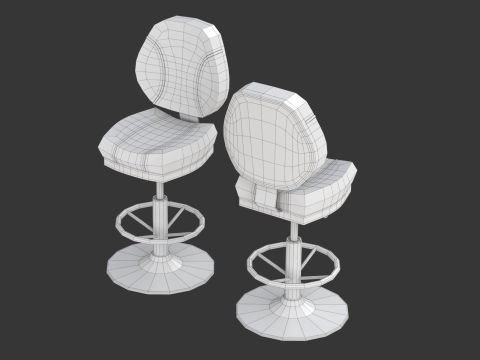 Poker Table Set 3D 模型