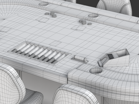 Poker Table Set 3D 模型