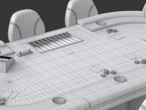 Poker Table Set 3D 模型