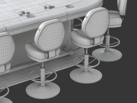 Набір столів для покеру 3D Модель