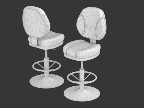 Poker Table Set 3D 模型