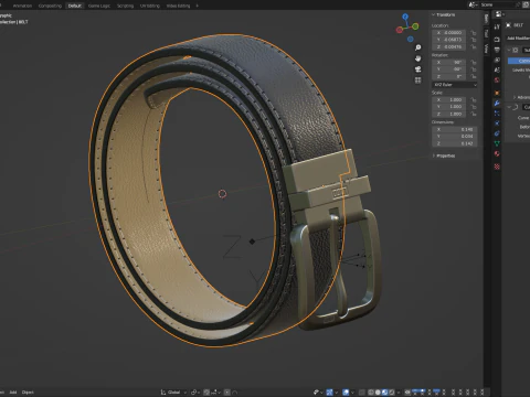 Sk&oacute;rzany pasek Model 3D