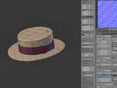 Boater Hat Model 3D